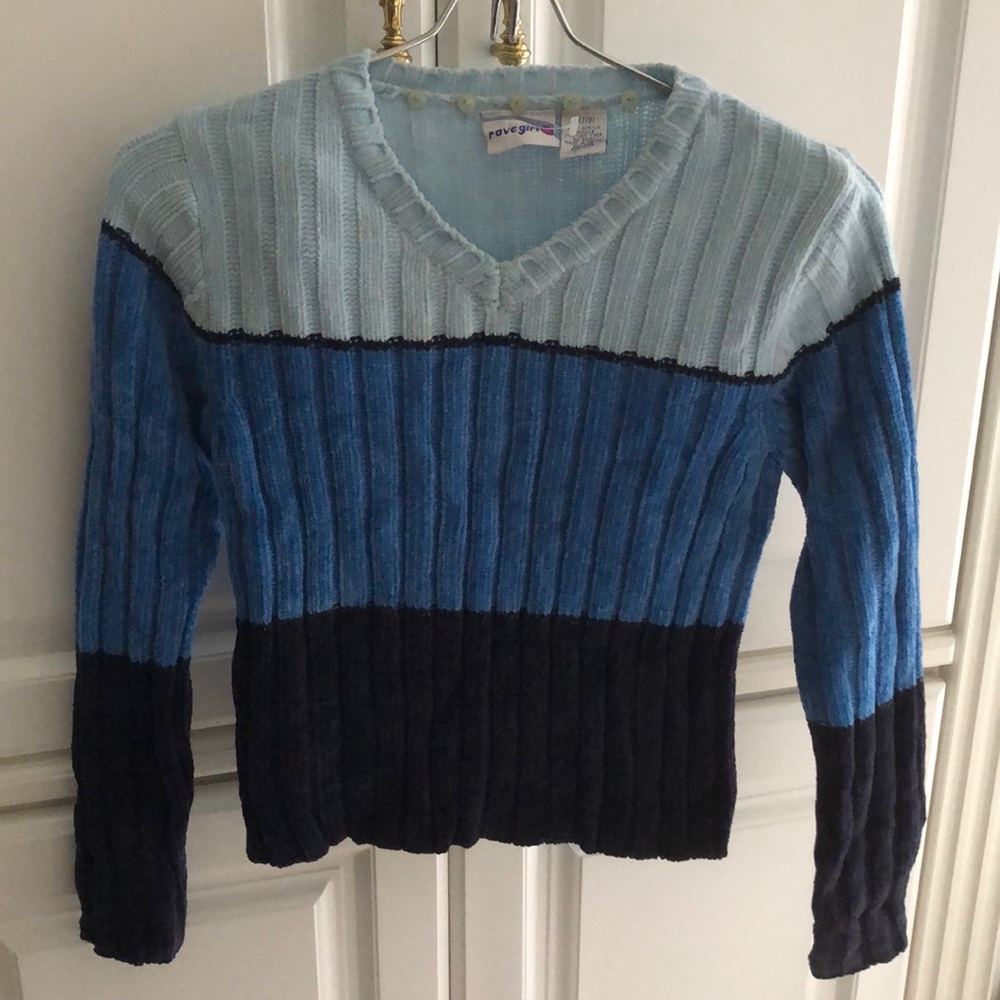 Rave Girl Vintage Classic Chenille V-Neck long sleeve Sweater